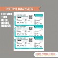 Editable Airplane Boarding Pass (Teal) 
